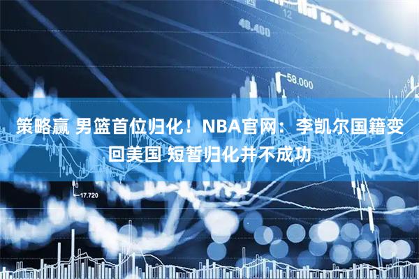 策略赢 男篮首位归化！NBA官网：李凯尔国籍变回美国 短暂归化并不成功