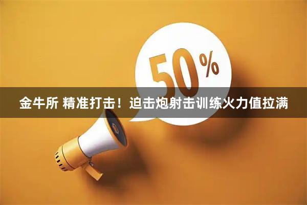 金牛所 精准打击！迫击炮射击训练火力值拉满